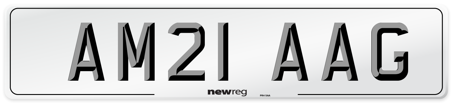 AM21 AAG Number Plate from New Reg
